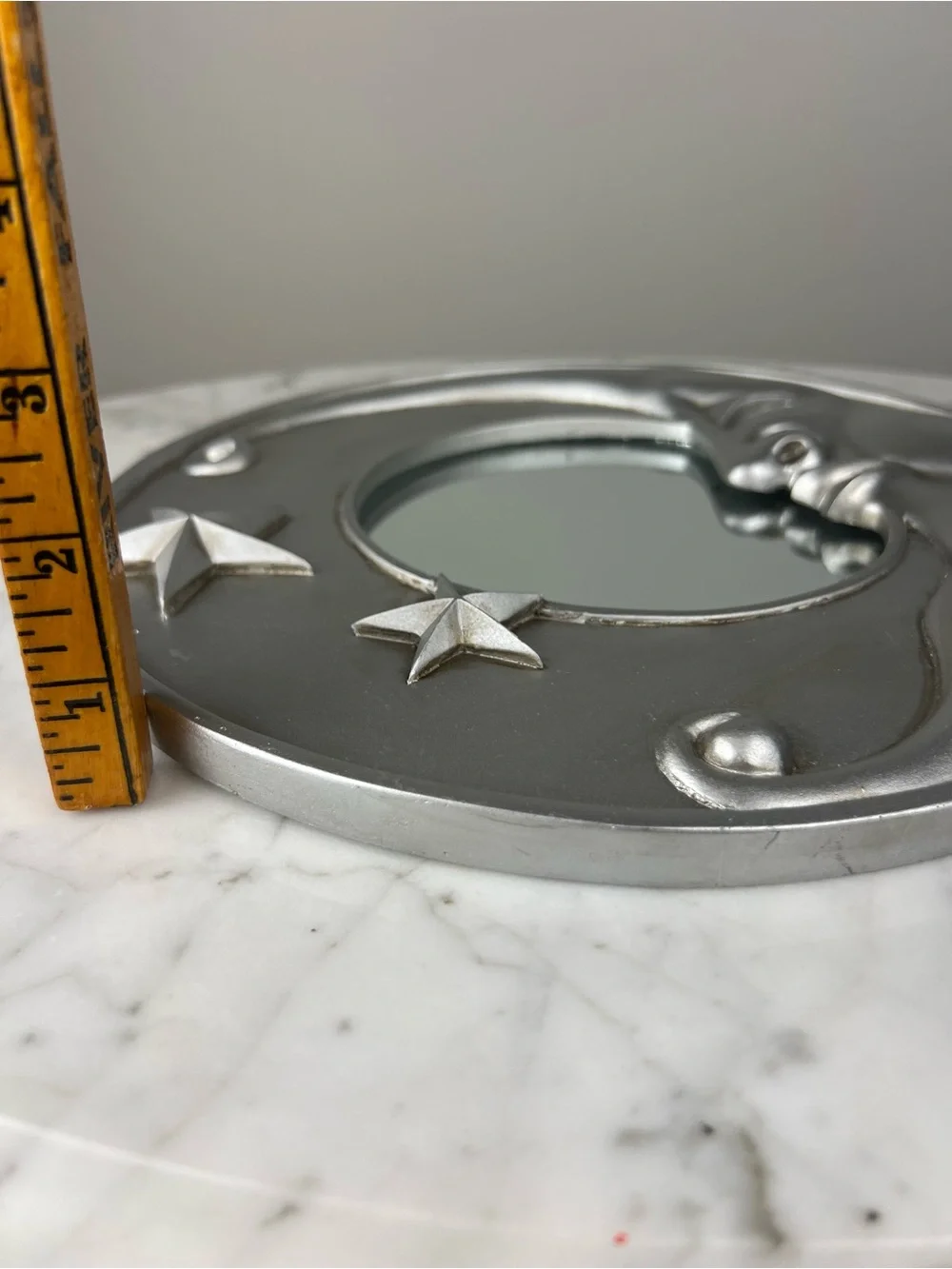 Vintage 90s Celestial Cresent Moon & Stars Round Wall Mirror – Whimsigoth